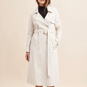 NWOT Dynamite Long Belted Cream Trench Coat